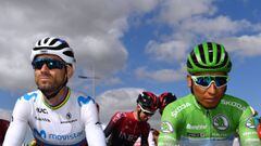 GUADALAJARA, SPAIN - SEPTEMBER 11: Start / Nairo Quintana of Colombia and Movistar Team Green Points Jersey / Alejandro Valverde Belmonte of Spain and Movistar Team / Aranda de Duero City / during the 74th Tour of Spain 2019, Stage 17 a 219,6km stage from Aranda de Duero to Guadalajara / #LaVuelta19 / @lavuelta / on September 11, 2019 in Guadalajara, Spain. (Photo by Justin Setterfield/Getty Images)