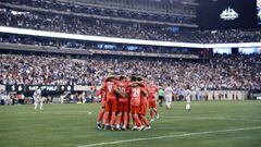 El Madrid celebra un gol durante la gira estadounidense