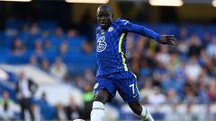 (FILES) In this file photo taken on May 19, 2022 Chelsea's French midfielder N'Golo Kante passes the ball during the English Premier League football match between Chelsea and Leicester City at Stamford Bridge in London. - N'Golo Kante will miss France's defence of the World Cup after Chelsea said on October 18, 2022 that the midfielder will be out of action for four months following surgery on a hamstring injury. "Following a successful operation, N'Golo is now expected to be sidelined for four months," Chelsea said in a statement. (Photo by Glyn KIRK / IKIMAGES / AFP) / RESTRICTED TO EDITORIAL USE. No use with unauthorized audio, video, data, fixture lists, club/league logos or 'live' services. Online in-match use limited to 45 images, no video emulation. No use in betting, games or single club/league/player publications.