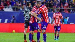  Javier Guemez celebrates his goal 3-2 of San Luis during the 7th round match between Atletico de San Luis and Tijuana as part of the Torneo Clausura 2024 Liga BBVA MX at Alfonso Lastras Stadium on February 17, 2024 in San Luis Potosi, San Luis Potosi, Mexico.