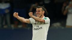 Bale celebra su gol ante el Kashima.