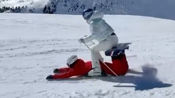Vonn posted a video goofing around in the snow with fellow Olympian Shaun White and ended up “creating a new team sport” involving both skis and a snowboard.