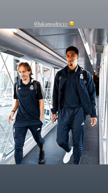 La foto de Bellingham junto a Modric que el inglés publicó en sus 'stories' de Instagram después del Girona-Real Madrid.
