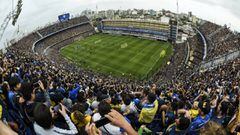 Los seguidores de Boca Juniors durante el partido de ida de la Copa Libertadores.