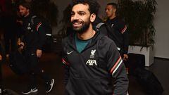 CASTELLON DE LA PLANA, SPAIN - MAY 02: (THE SUN OUT, THE SUN ON SUNDAY OUT) Mohamed Salah of Liverpool arriving before the Champions League quarter final match between Liverpool and Villarreal on May 02, 2022 in Castellon de la Plana, Spain. (Photo by Andrew Powell/Liverpool FC via Getty Images)