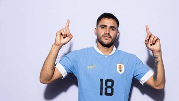 DOHA, QATAR - NOVEMBER 21: Maxi Gomez of Uruguay poses during the official FIFA World Cup Qatar 2022 portrait session on November 21, 2022 in Doha, Qatar. (Photo by Pat Elmont - FIFA/FIFA via Getty Images)