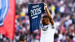 PSG striker Kylian Mbappé confirms he’s renewed with PSG till 2025, saying he “wants to win” at the Paris club.