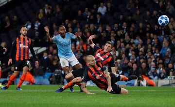 Manchester City's Raheem Sterling scores against Shakhtar Donetsk