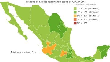 Mapa y casos de coronavirus en México por estados hoy 4 de abril