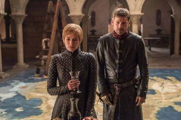 Lena Headey y Nikolaj Coster-Waldau como Cersei y Jamie Lannister.