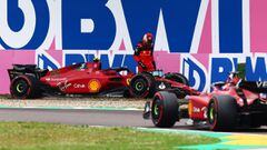 Carlos Sainz y Charles Leclerc (Ferrari F1-75). &Iacute;mola, Italia. F1 2022.