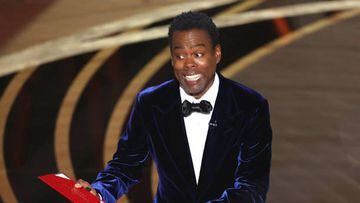 HOLLYWOOD, CA - March 27, 2022.    Chris Rock  during the show  at the 94th Academy Awards at the Dolby Theatre at Ovation Hollywood on Sunday, March 27, 2022.  (Myung Chun / Los Angeles Times via Getty Images)