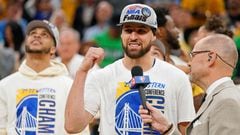 Klay Thompson is overcome with emotion about Warriors getting back to the NBA Finals for the first time since 2019.