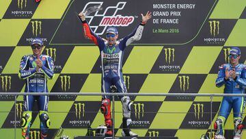 Jorge Lorenzo es el piloto que m&Atilde;&iexcl;s victorias ha conseguido en el Gran Premio de Francia, con un total de seis. En MotoGP: en 2009, 2010, 2012, 2015 y 2016, y en 250cc en 2007.