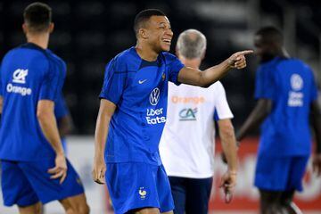 Kylian Mbappé during training with the France National Team.