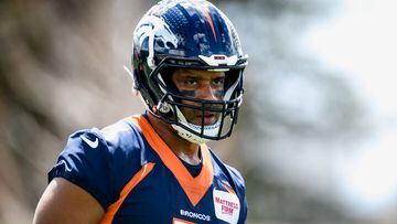 ENGLEWOOD , CO - APRIL 25: Russell Wilson (3) of the Denver Broncos works out during mini camp on Monday, April 25, 2022. (Photo by AAron Ontiveroz/MediaNews Group/The Denver Post via Getty Images)