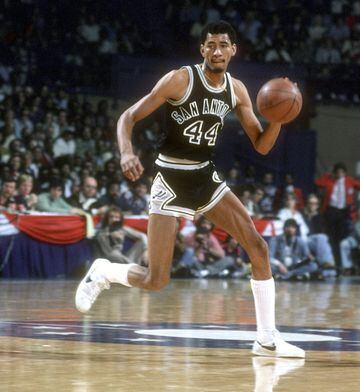 Equipos NBA: San Antonio Spurs (1974-1985) y Chicago Bulls (1985-1986). Nueve veces all star (tres en los setenta). Promedio en su carrera NBA: 26,2 puntos, 11,2 rebotes, 4,6 asistencias. Mejor temporada NBA en los setenta, 1978-79: 29,6 puntos, 5 rebotes