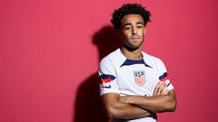 DOHA, QATAR - NOVEMBER 15: Tyler Adams of United States poses during the official FIFA World Cup Qatar 2022 portrait session at  on November 15, 2022 in Doha, Qatar. (Photo by Patrick Smith - FIFA/FIFA via Getty Images)