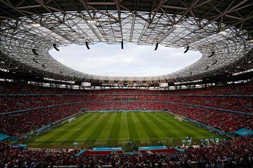 El Puskas Arena, con el aforo al completo durante el partido entre Hungría y Portugal.