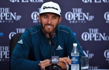 US golfer Dustin Johnson smiles as he speaks to members of the media at a press conference on July 13, 2016