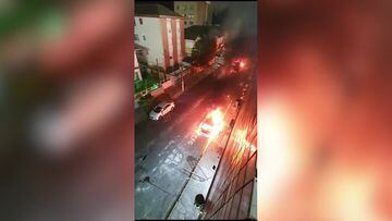 WATCH: Crazy scenes in São Paulo as Santos fans light cars on fire following relegation