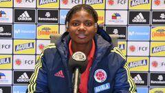Kelly Caicedo habla en rueda de prensa antes del partido Colombia - Brasil por el Sudamericano Femenino sub 20.