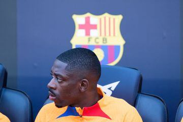 Ousmane Dembele of FC Barcelona looks on during La Liga match, football match played between FC Barcelona and Atletico de Madrid at Camp Nou stadium on February 6, 2022, in Barcelona, Spain.  AFP7