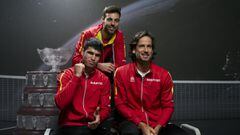 Granollers, Feliciano y Alcaraz, jugadores de Espa&ntilde;a en la Copa Davis 2021.