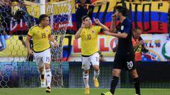 El gol de Colombia en el partido de ida lo marcó Juan Fernando Quintero de tiro penal.