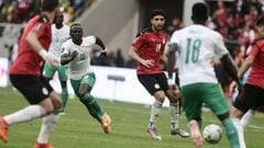 Fans take aim with lasers during the Senegal-Egypt game