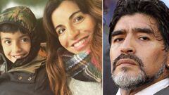Im&aacute;genes de Gianinna Maradona con su hijo Benjam&iacute;n y de Diego Armando Maradona.