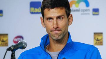 Novak Djokovic during his press conference in Miami. 