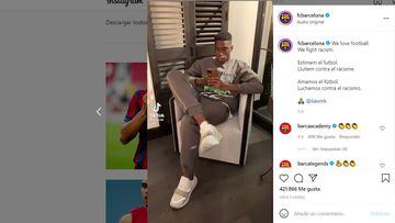 El Barça denuncia recismo a Ilaix en todas sus redes sociales