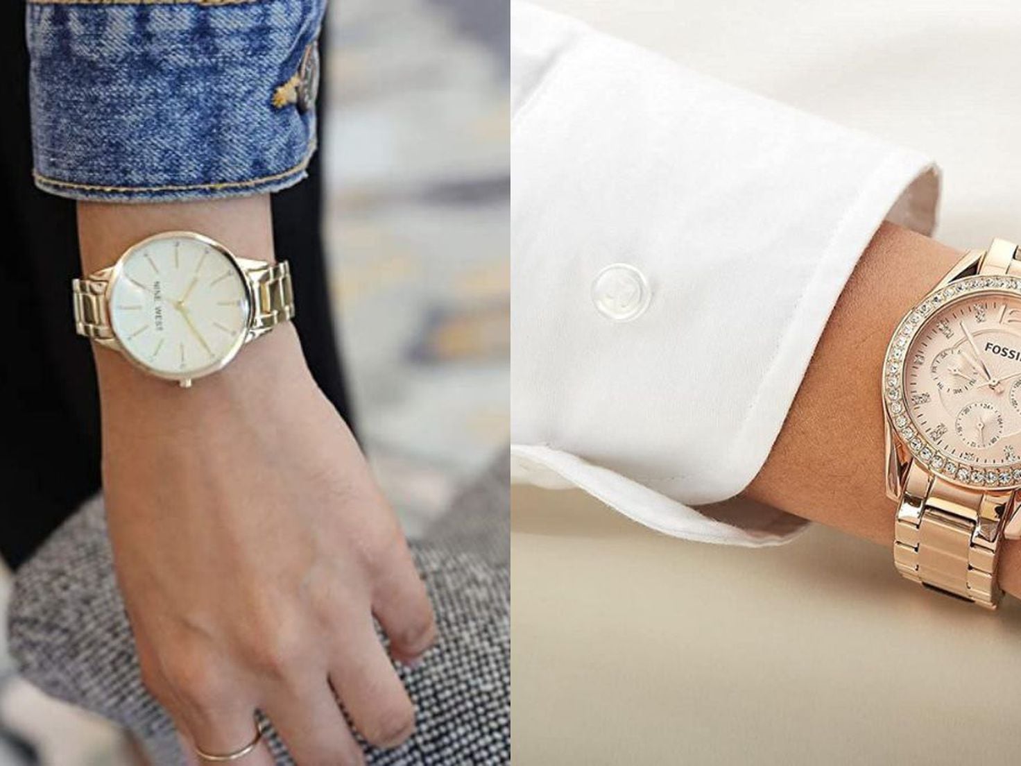 Relojes En Tono Dorado De Diseño Para Mujer, Relojes Con Correa De  Eslabones