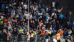 Ultras del Marsella durante el partido frente al Angers.