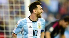 Lionel Messi en un partido con la selección argentina.