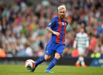 Lionel Messi in action against Celtic