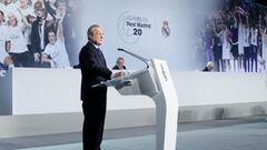 El presidente del Real Madrid, Florentino P&eacute;rez, durante su intervenci&oacute;n en la Asamblea de Socios Representantes 2020.