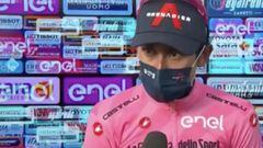 Egan Bernal tras superar la etapa 14 del Giro 2021