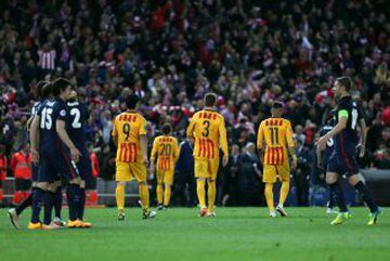 El 13 de abril de 2016 se jugó el partido de vuelta de los cuartos de final de la Champions League en el Calderón. El partido de ida acabó 2-1 para el Barcelona. En Madrid, el Atlético ganó con dos goles de Griezmann, el Atlético pasó a las semifinales de la Champions.