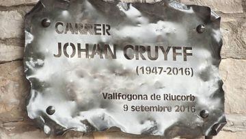 Placa de la calle de Johan Cruyff 