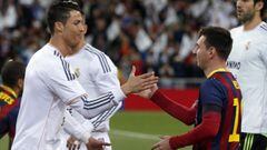 Cristiano Ronaldo y Messi, en un Cl&aacute;sico.