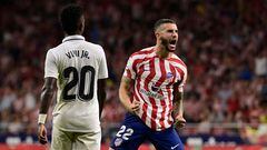 Mario Hermoso celebra su gol en el Atlético-Real Madrid