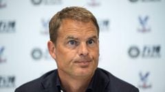 Former Dutch international great Frank de Boer speaks at a press conference as he is unveiled as the new manager of Crystal Palace Football Club in London on June 26, 2017.  / AFP PHOTO / CHRIS J RATCLIFFE