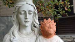 Reconstrucción de la figura de la Virgen María con el niño Jesús en Canadá, el nuevo Ecce Homo.
