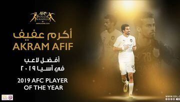 El qatarí Akram Afif, elegido mejor jugador de Asia en 2019