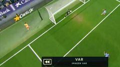 Captura del 0-2 del Espanyol-Atlético, gol fantasma de Griezmann concedido por el VAR.