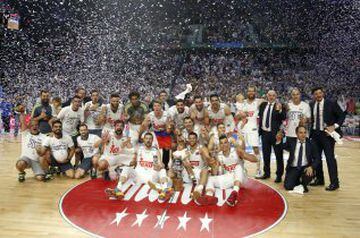 Real Madrid celebrate their Liga ACB win