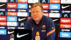 28/04/2021 El entrenador del FC Barcelona, Ronald Koeman, en rueda de prensa DEPORTES FCB
