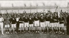The Spain shirt ahead of a Belgium-Spain game in Antwerp in 1920